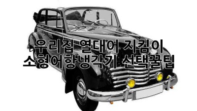 우리집 열대어 지킴이! 소형어항냉각기 선택꿀팁 🐠❄️