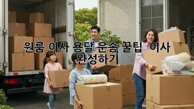 원룸 이사, 용달 운송 꿀팁! 轻松 이사 완성하기