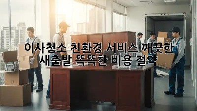 이사청소 친환경 서비스: 깨끗한 새출발, 똑똑한 비용 절약!